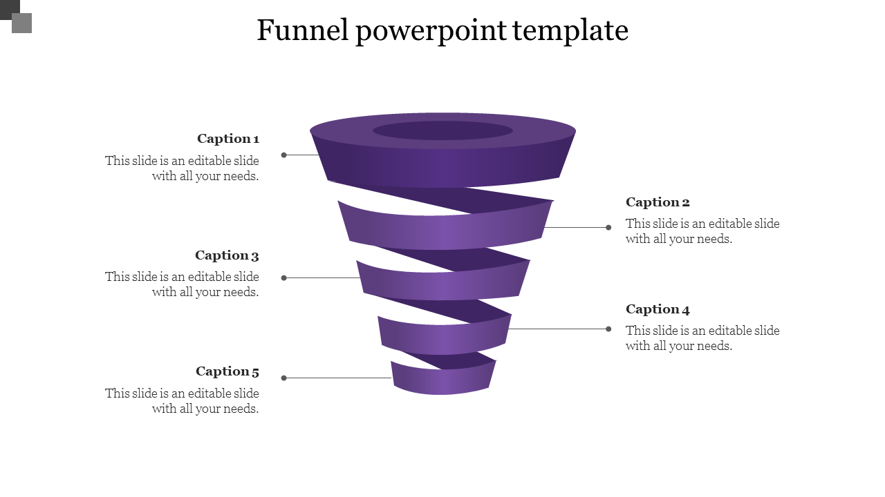 Free - Amazing Funnel PowerPoint Template In Violet Color